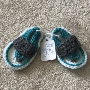 Baby Crochet Flip Fops (0-3 mo) Handmade NEW